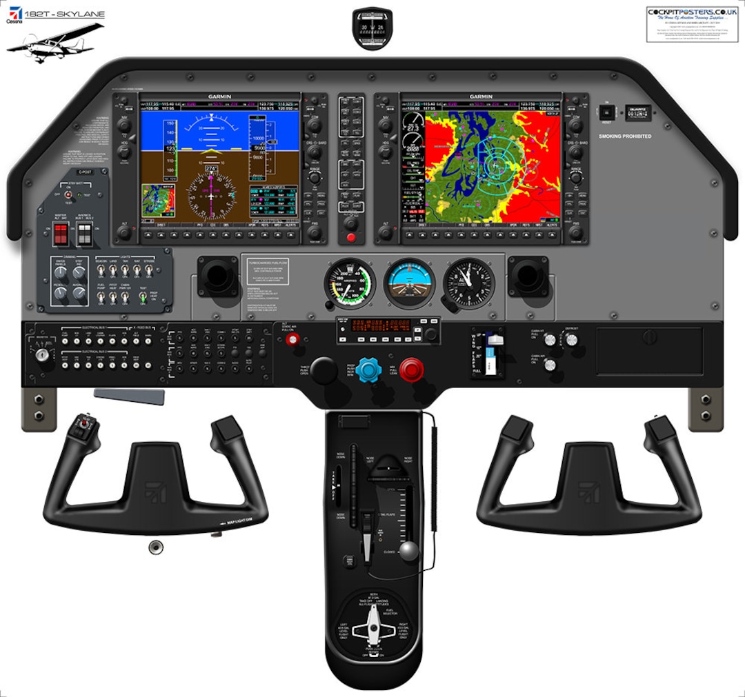 Cessna 182T Skylane Glass Cockpit Garmin G1000 Cockpit Poster