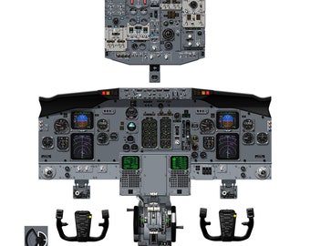 737-800 コックピットパネル 3枚セット ボーイング 737-800 コックピット スタディ ガイド - 航空フライト