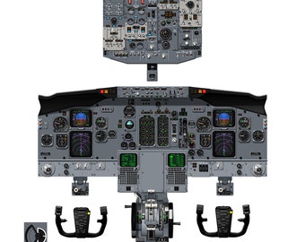 Boeing 737-400 Cockpit Poster - Classic 737 Cockpit Training Poster - Flight Deck Training Poster for Student Pilots