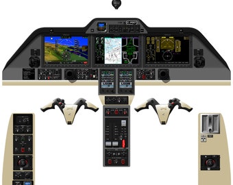 Embraer Phenom 300 Cockpit Poster - Garmin SVT G3000 Flight Deck