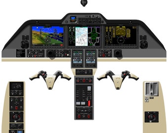 Embraer Phenom 300 Cockpit Poster - Garmin SVT G3000 Flight Deck