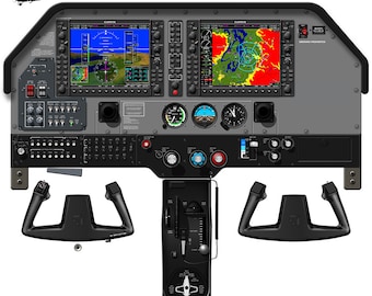 Cessna 182T Skylane Cockpit Poster with SVT Garmin G1000 Glass Cockpit