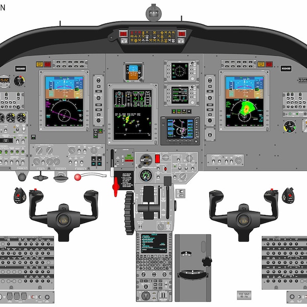 Cessna Citation CJ1 CJ2 CJ3 Cockpit Poster