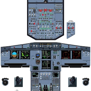Poster mit dem Flugzeug A320 CFM/V2500