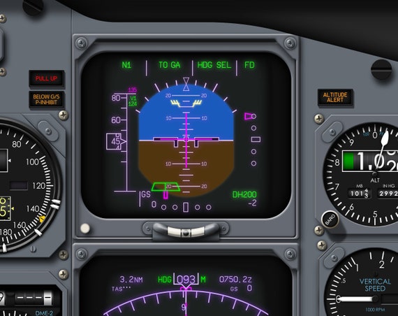 Classic 737 Differences Cockpit Poster - 737-400 With 300/500
