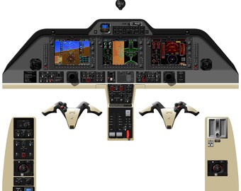 Embraer Phenom 300 Cockpit Poster - G1000 Flight Deck