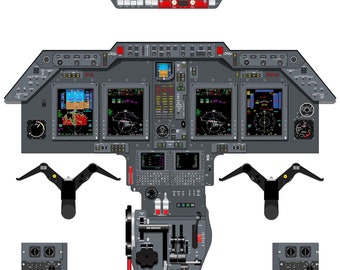 Hawker 800XP Cockpit Poster