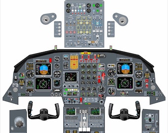ダッソー ファルコン 50 EFIS コックピット ポスター - Etsy 日本