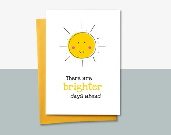 Thinking of You Card - There are Brighter Days Ahead: New Job, New Start, Positive Quote