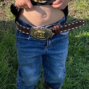 Baby/Toddler/Kids Leather Tooled Belt