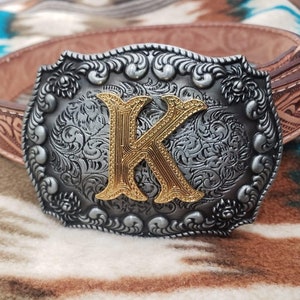 Handmade Western Belt Buckle Solid 925 Sterling Silver / 24k Gold ( custom  made