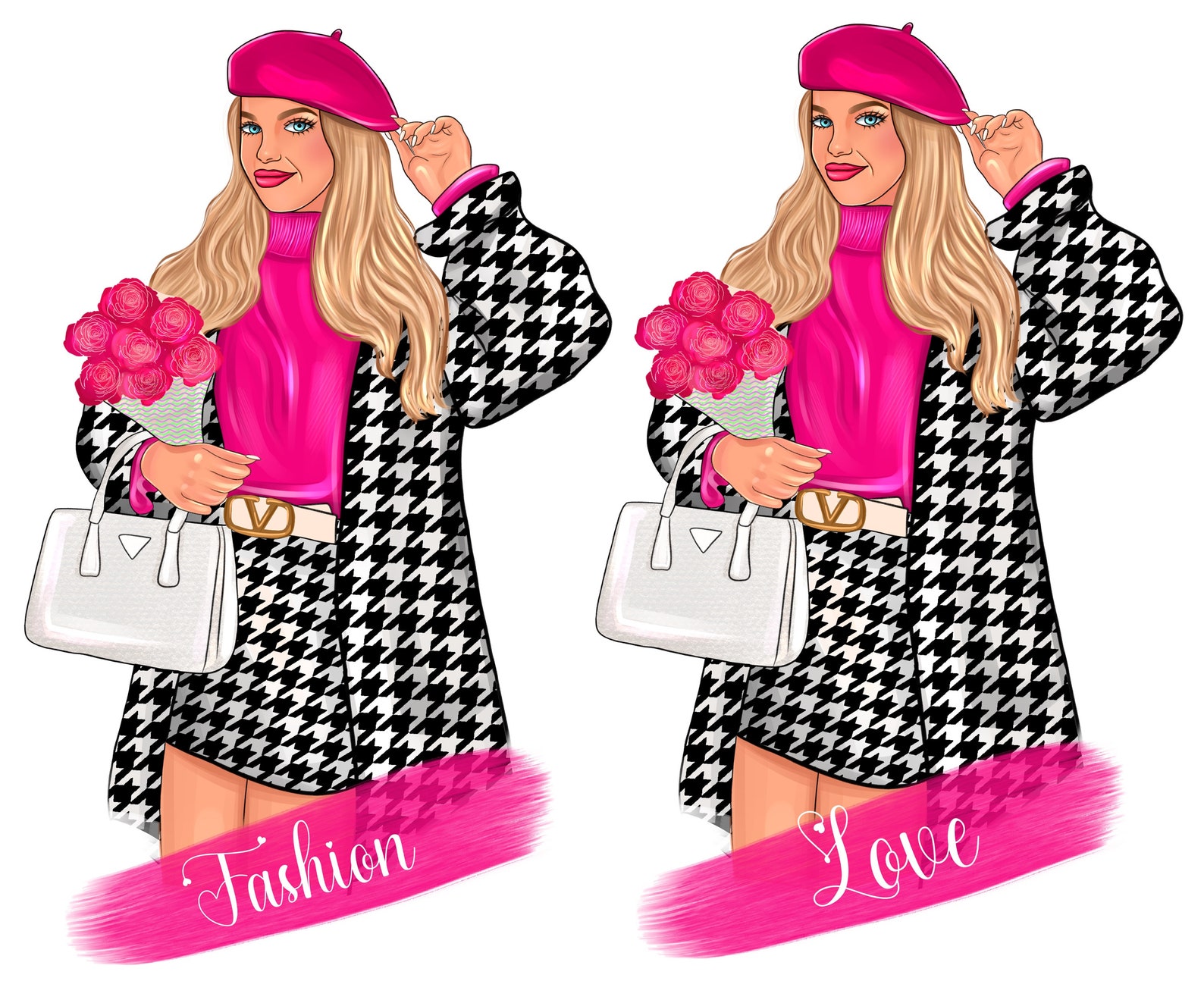 Fashion Girl Clipart Illustration Cute Girl Fashion Clipart Etsy