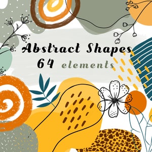Gráficos geométricos modernos Boho, Marca minimalista, Paquete de imágenes prediseñadas, Formas geométricas abstractas imprimibles, elementos de diseño abstracto moderno,