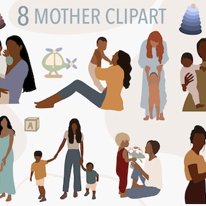 Kids clipart  Mom clipart  Mom and baby boy Mom png Mothers day png Mother and child Mother and son Black family clipart Black mom png