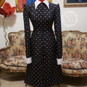 Black and white Gothic Dress with collars, Beautiful Handmade dollcore Dress, gothic lolita dress, gothic dress, gothic doll, morute dress