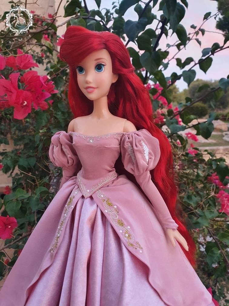 Casco Arashigaoka enlace Vestido rosa Ariel hecho a mano sirenita para muñeca y humanos - Etsy México