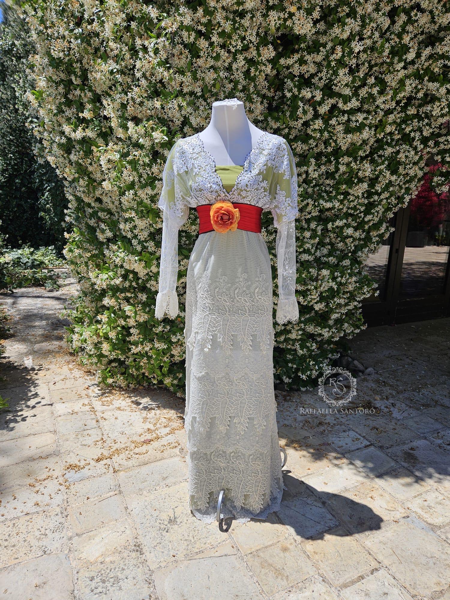how to hem lace wedding dress Chiffon Lace Sleeves Boho Bride Dress with Tassel Hem – loveangeldress