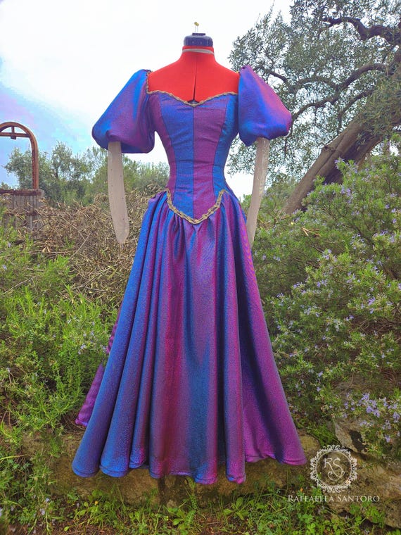 Sleeping Beauty Changing Color Inspired Dress, Princesscore Prom  