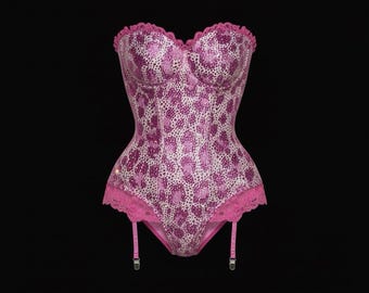 Body Suit With Hand Applied Crystals Sabrina Inspired, Lace