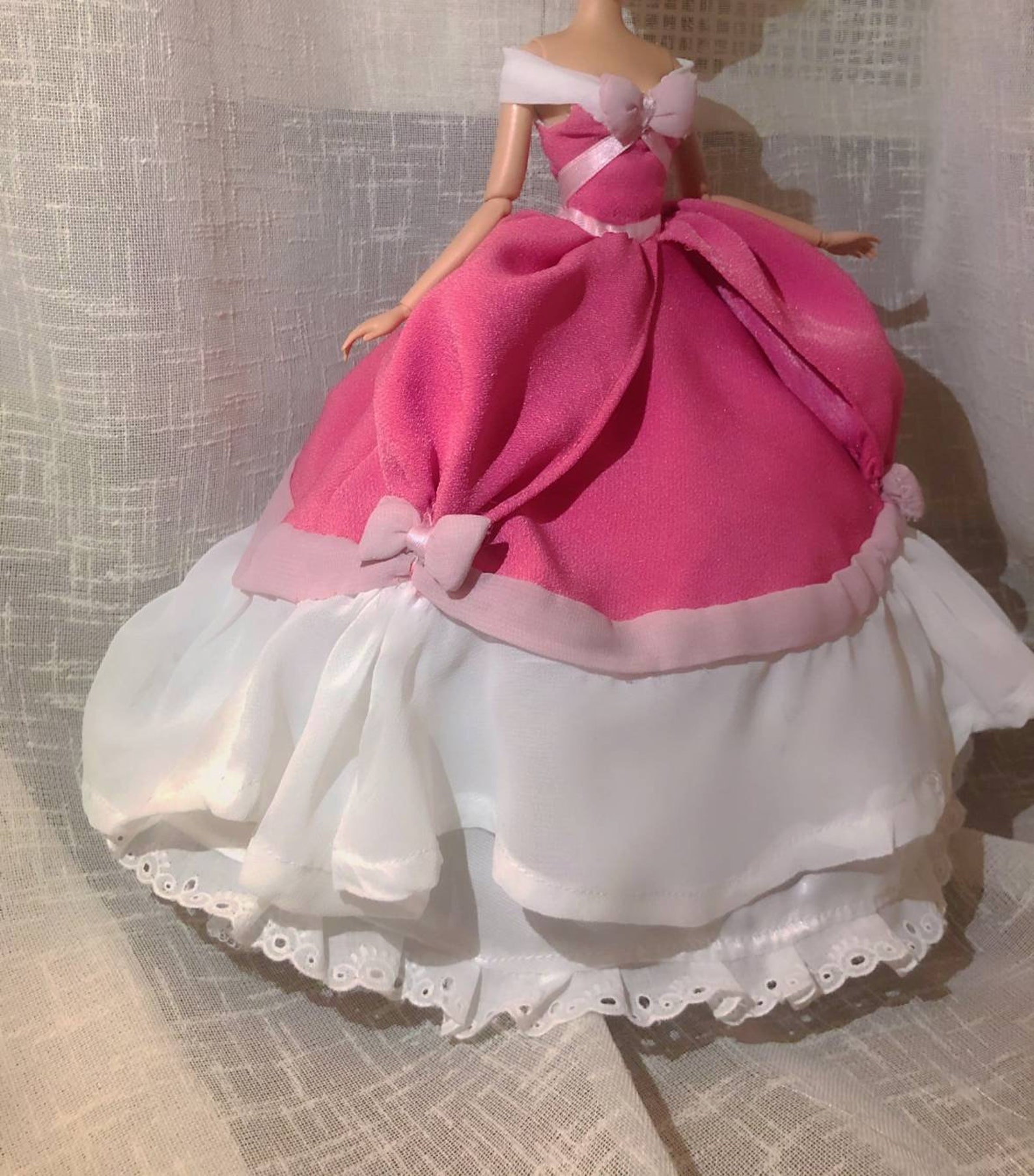 Cinderella pink dress for dolls and human with pure silk San | Etsy