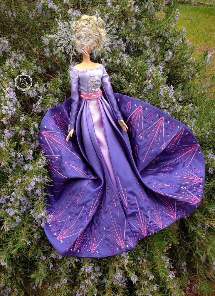 Elsa Snow Queen Saks Purple Dress Handmade for Dolls and People -   Canada