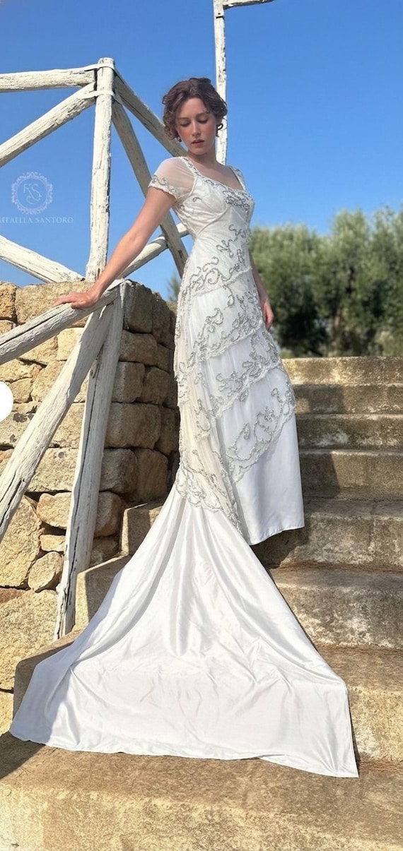 Edwardian Heaven Dress, Edwardian Wedding Dress, Rose Dress, Lace Dress,  Titanic Inspired Dress, Valencienne Lace Belle Epoque Edwardian - Etsy