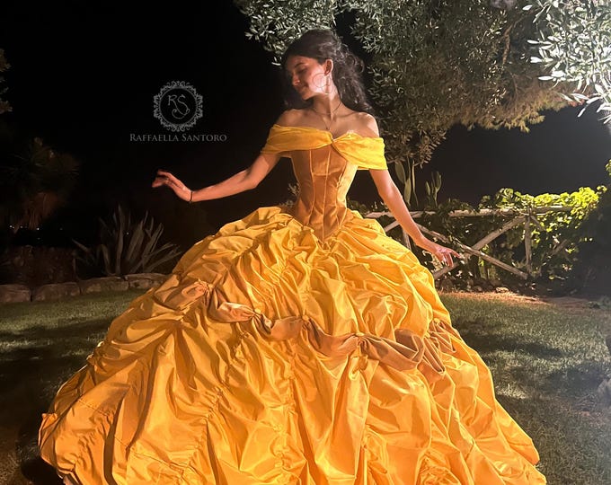Princess Belle Gown Beauty and the Beast Costume Ball Dress - Etsy Canada