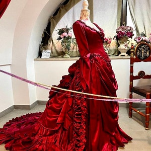 Mina dress, Victorian Ball Dress, Dracula dress, Petticoat Dress, Aesthetic Delightful Romantic Tailor Made Dress, red victorian ball dress