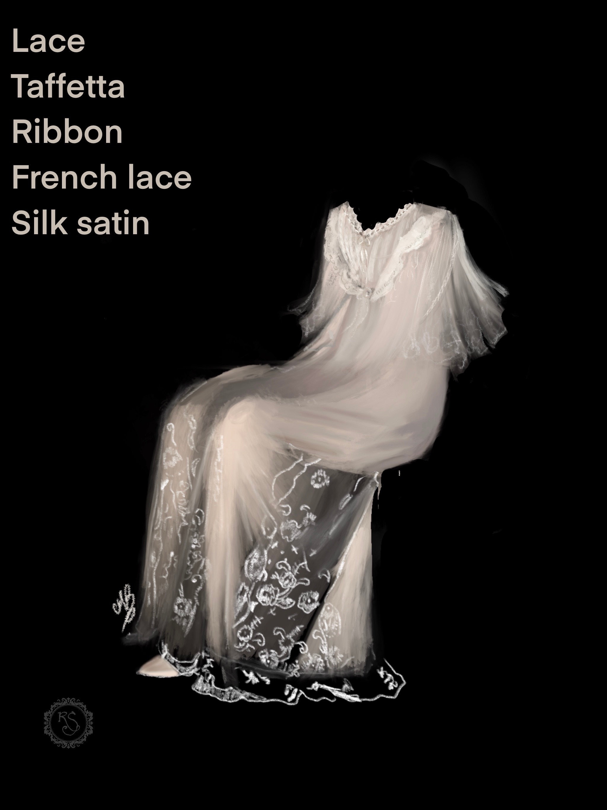 Rose Night Gown, Titanic Night Gown, Belle Epoque Nightgown