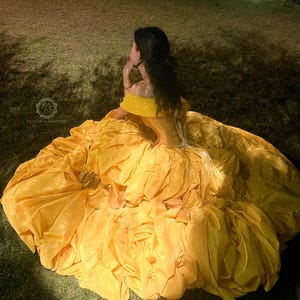 Belle Yellow Inspired Dress, Belle Quinceanera Dress, Sweet 15 Dress ...