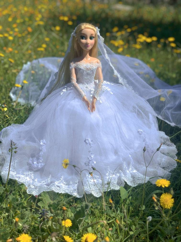 Create or Reproduce Your Wedding Dress for Your Doll, Wedding Doll Dress,  High Quality Doll Dress, Bridal Doll Dress, Lace Doll Dress 