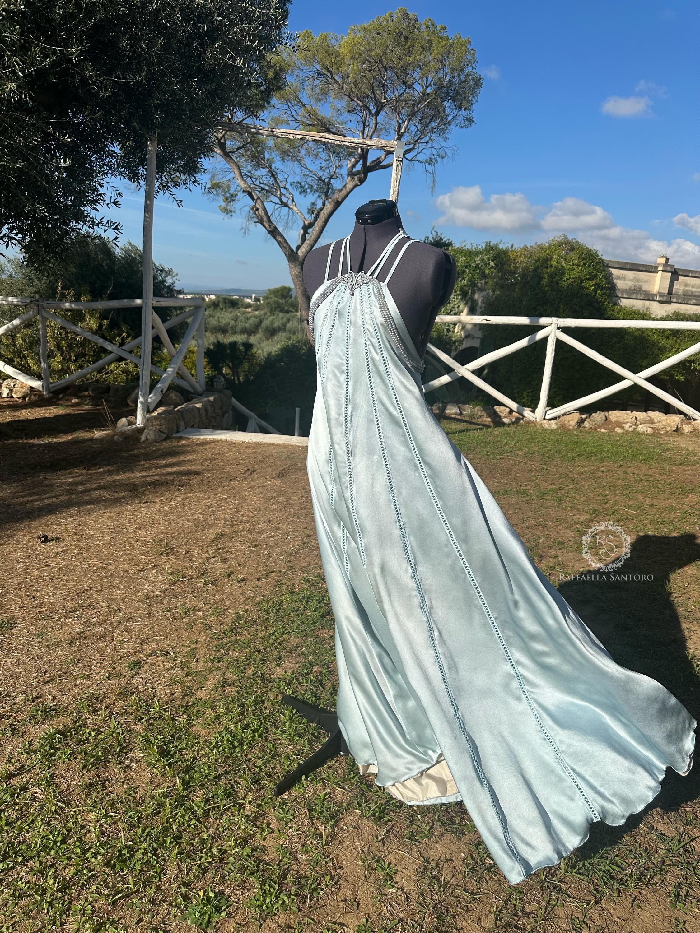 padme blue silk dress Padme Amidala Women Blue Carnival Halloween Cosplay Costume main image 0