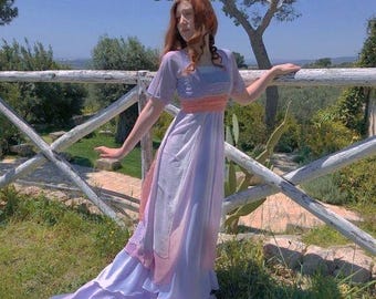 Edwardian Georgette Dress, Titanic Swim Dress, Sinking Dress, Delightful Dress, Valencienne Lace Belle Epoque Edwardian Dress, Rose sinking