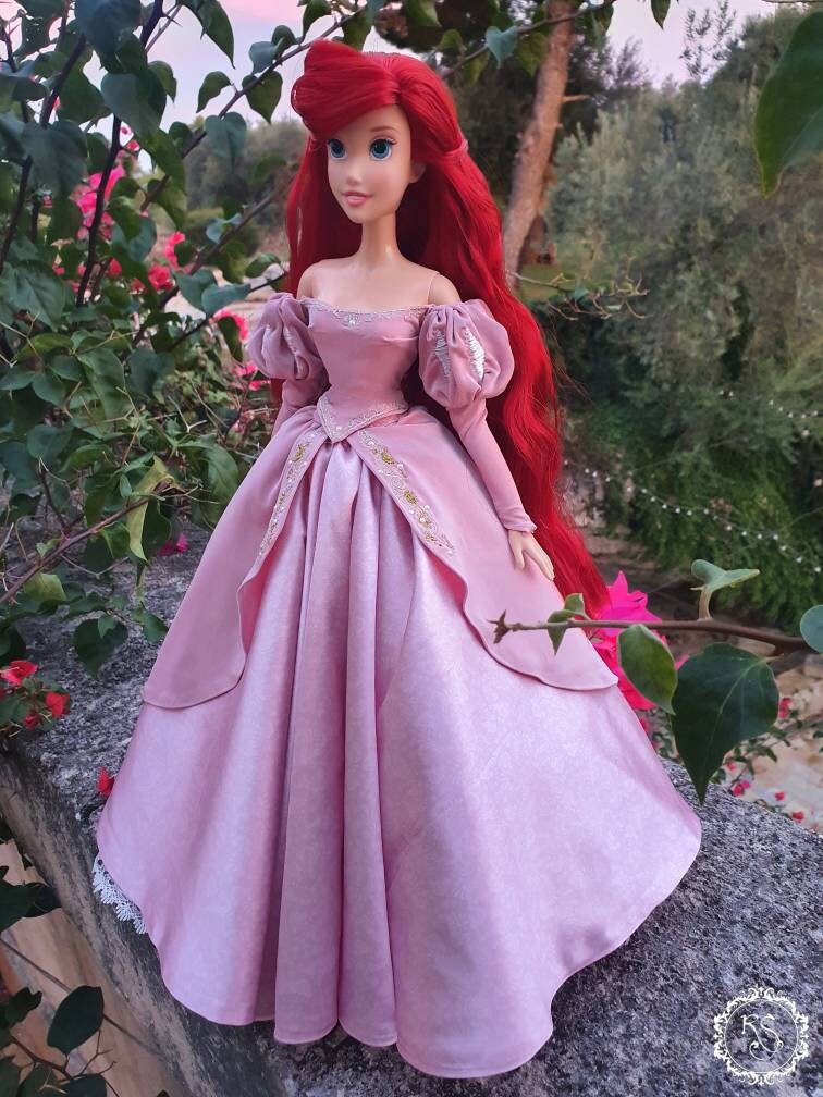 Vestido rosa Ariel hecho a mano sirenita para mu eca y humanos