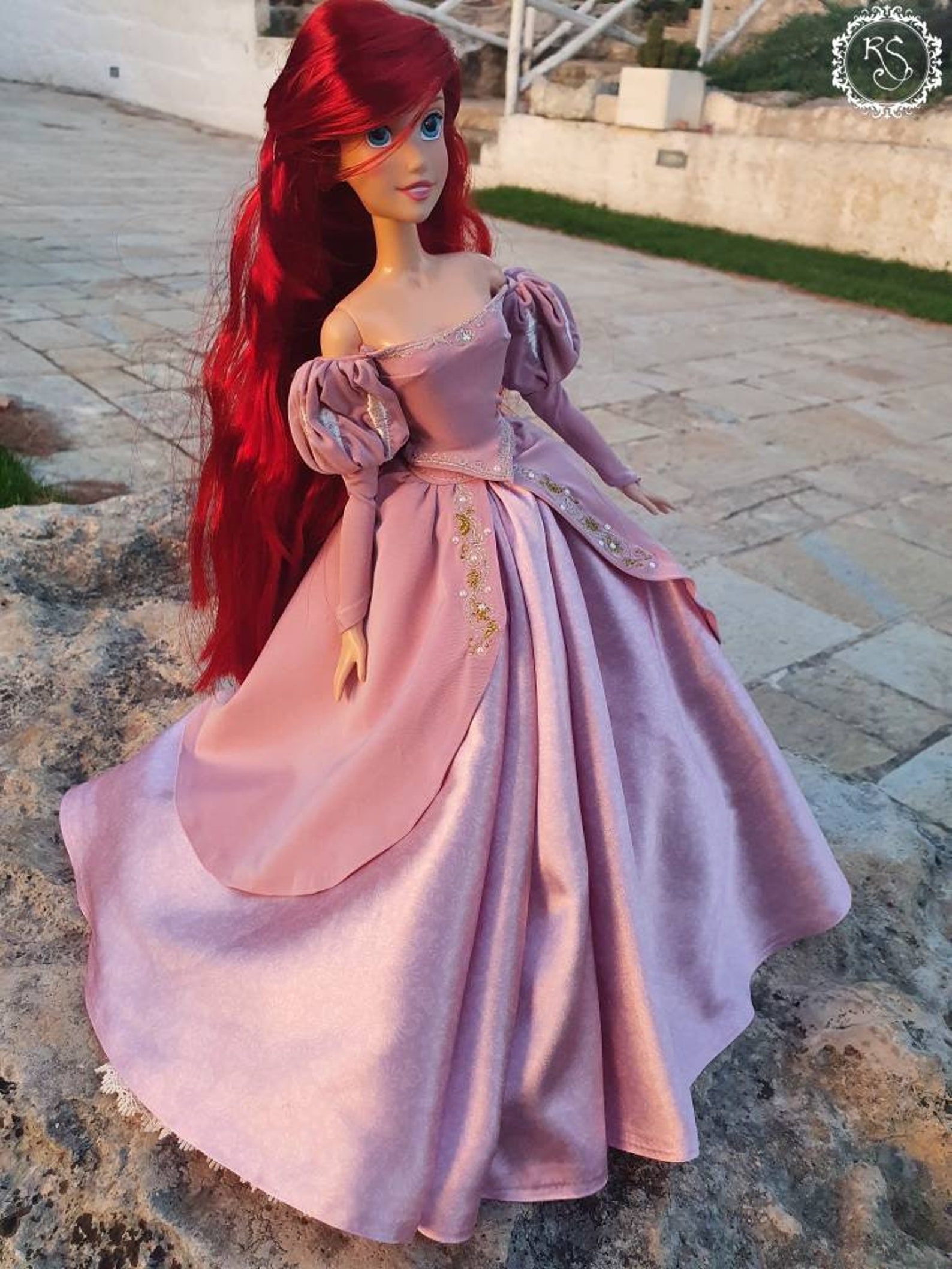 Handmade Ariel Pink Dress Little Mermaid For Doll And Humans Etsy Handmade Ariel Pink Dress Little Mermaid For Doll And Humans Etsy