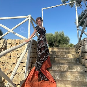 Red dinner Dress, Titanic Dinner Dress, Dinner Dress, Delightful Dress, Belle Epoque Edwardian Dress, elegant beading dress