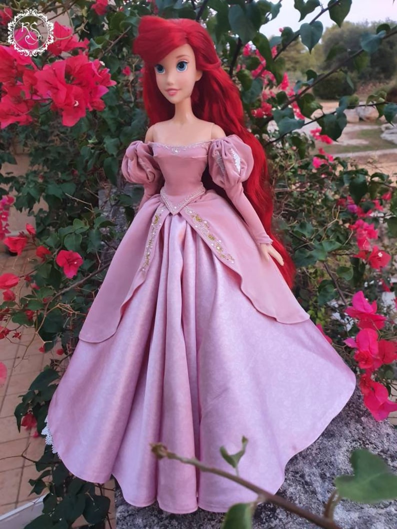 Handmade Ariel Pink Dress Little Mermaid for Doll and Humans Etsy