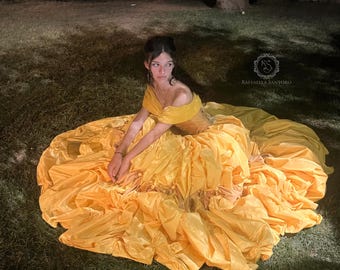 Belle Yellow Inspired Dress, Belle Quinceanera Dress, Sweet 15