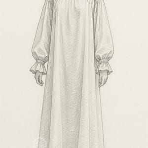 Ellen inspired nightgown, Victorian inspired 100% cotton nightgown, 1830s victorian gothic dress, Victorian vampire dress