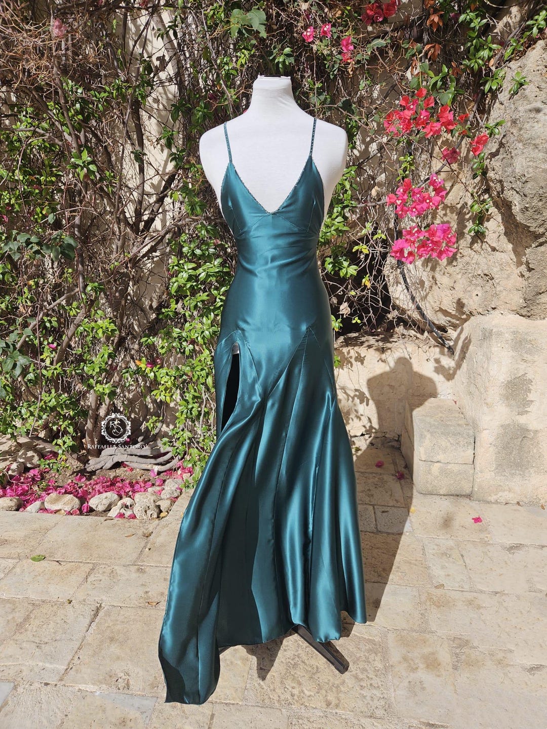 ELVIRA DRESS, Handmade Satin Dress, Elegant Dress, Replica Dress, Romantic  Evening Satin Hand Applied Beads Dress, Romantic Gifts - Etsy