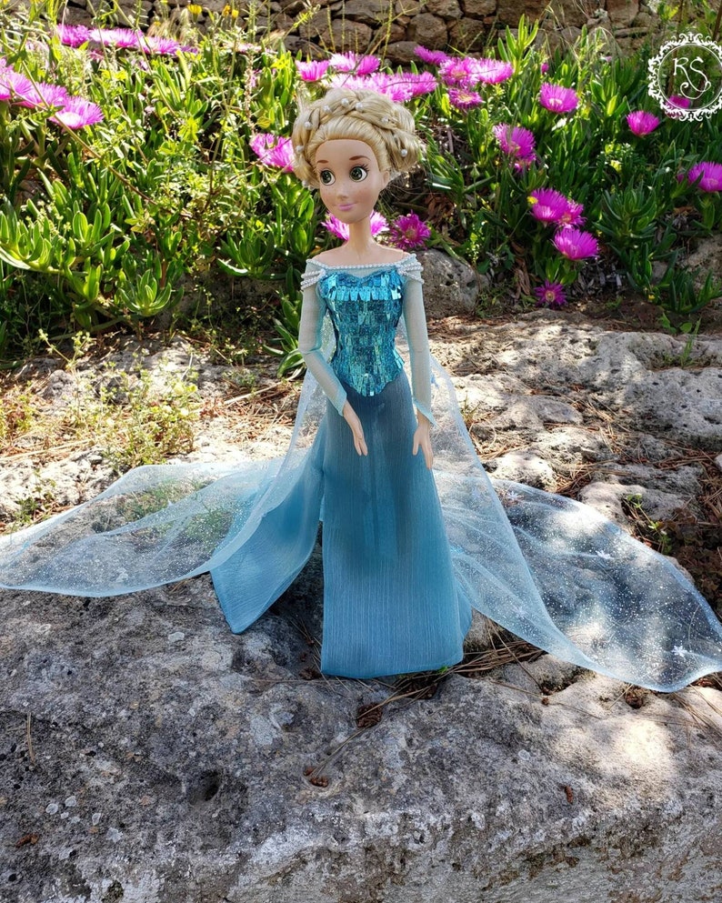 Elsa Snow Queen Doll Dress From Frozen Etsy