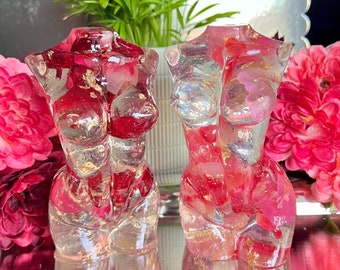 LARGE Floral Goddess Resin Statue | Gold Leaf | Body Statue | Goddess Gift | Housewarming Gift