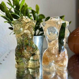 Garden Goddess Statue | Gold Leaf | Unique Gift | Handmade | Vanity Gift | Housewarming Gift | Resin