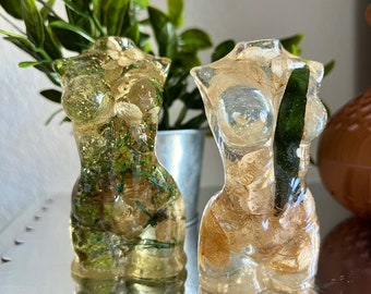 Garden Goddess Statue | Gold Leaf | Unique Gift | Handmade | Vanity Gift | Housewarming Gift | Resin