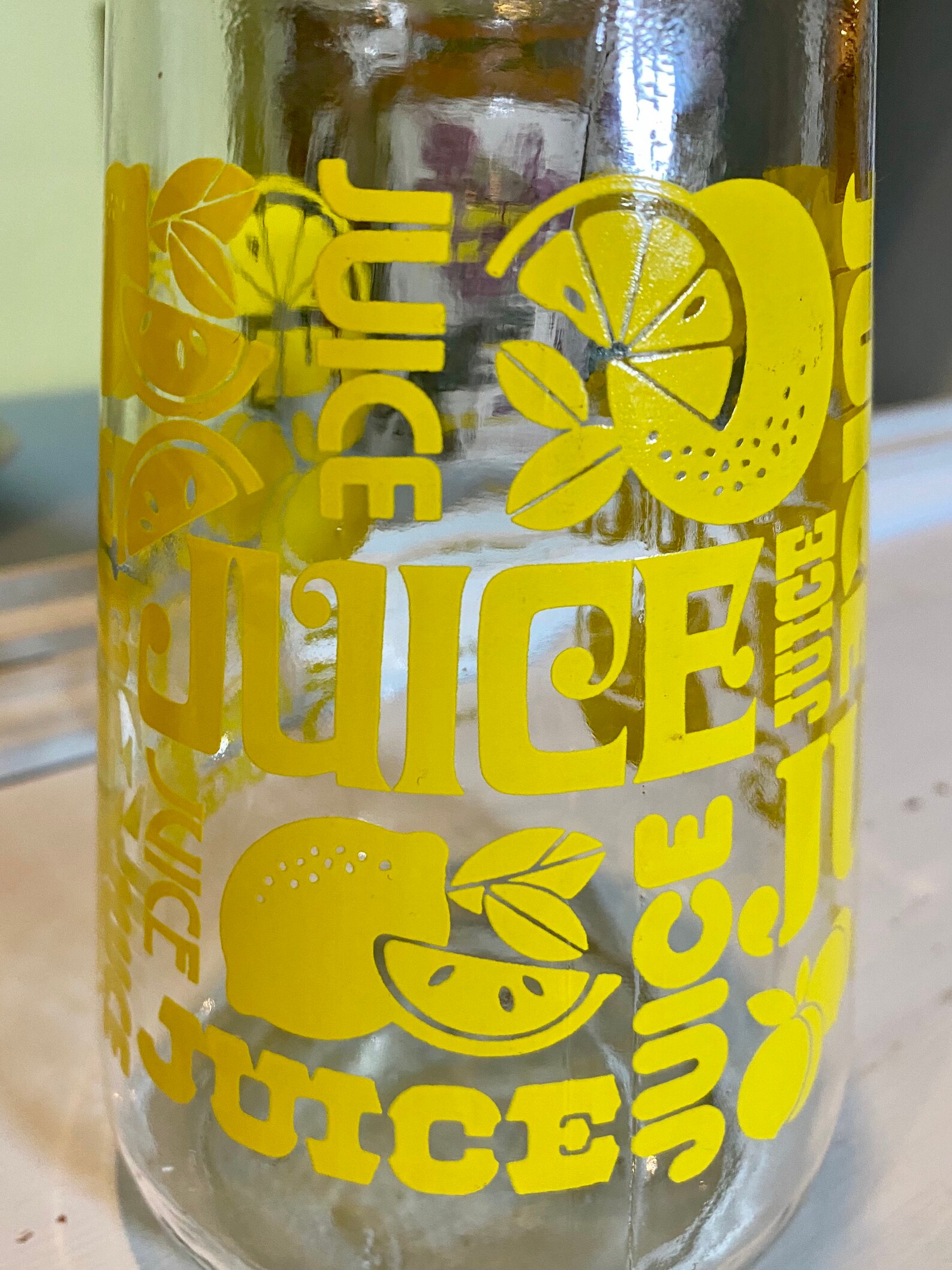 Adorable Vintage Glass 24 Ounce Lemonade/juice Carafe With Etsy