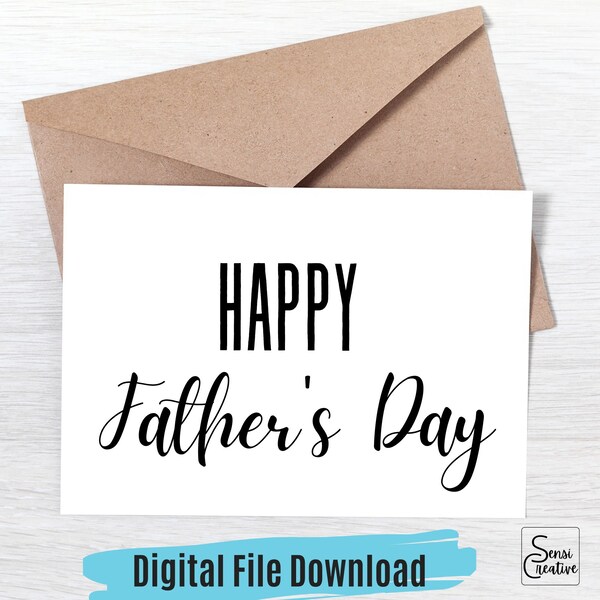 Druckbare Vatertagskarte /Einfache Basiskarte für Papa / Papa / billig und schön zu Hause ausdrucken