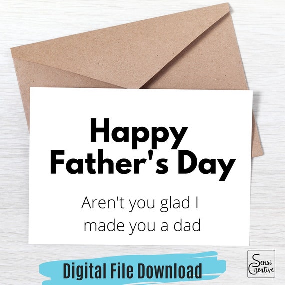 Happy Fathers Day /funny Printable Card Simple Witty Funny | Etsy