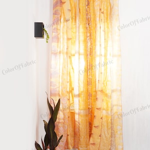 Indian Vintage Old Silk Sari Fabric Handmade Curtain Door Window Decor Up cycled Curtain Home Door Window Curtain