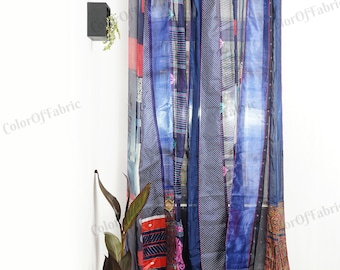 EXPRESS SERVICE of Indian Vintage Old Silk Sari Fabric Handmade Curtain Door Window Decor Up cycled Curtain Home Door Window Curtain