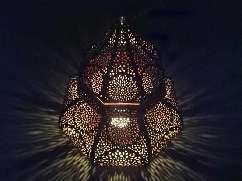 Moroccan Lantern Design Antique Look Vintage Decor Lamp Etsy